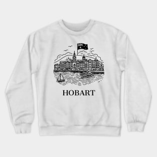 hobart line art illustration Crewneck Sweatshirt